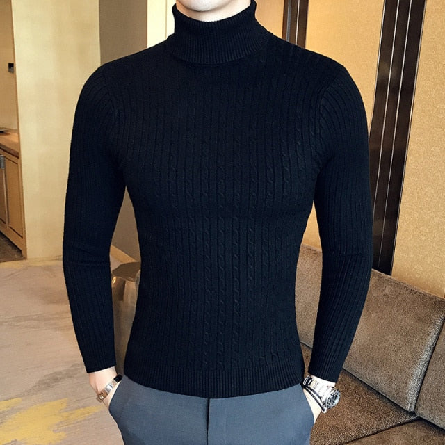 Knit turtleneck men's sweater