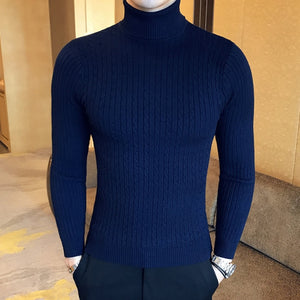 Knit turtleneck men's sweater