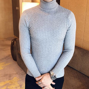Knit turtleneck men's sweater